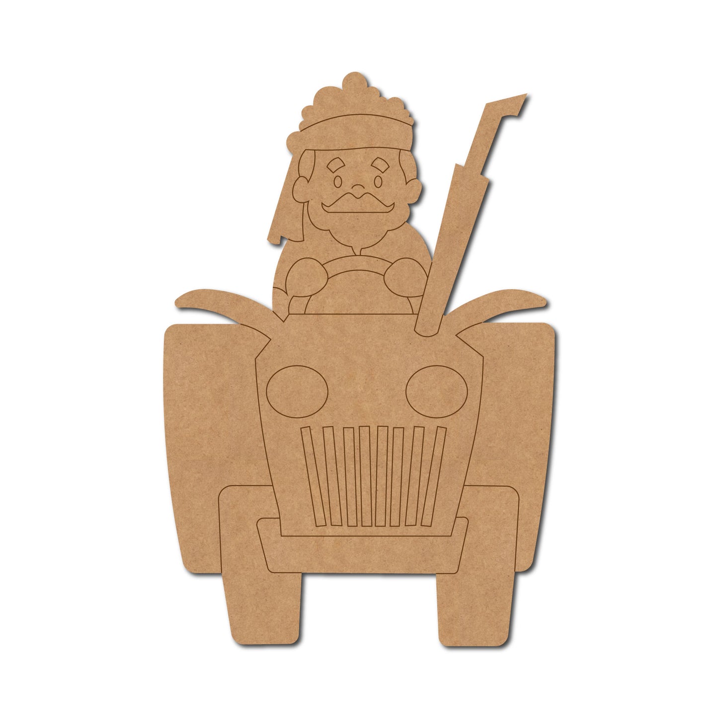 Farmer On Tractor Pre Marked MDF Design 3