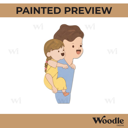 Father With Child Pre Marked MDF Design 1