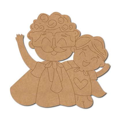 Father With Child Pre Marked MDF Design 11