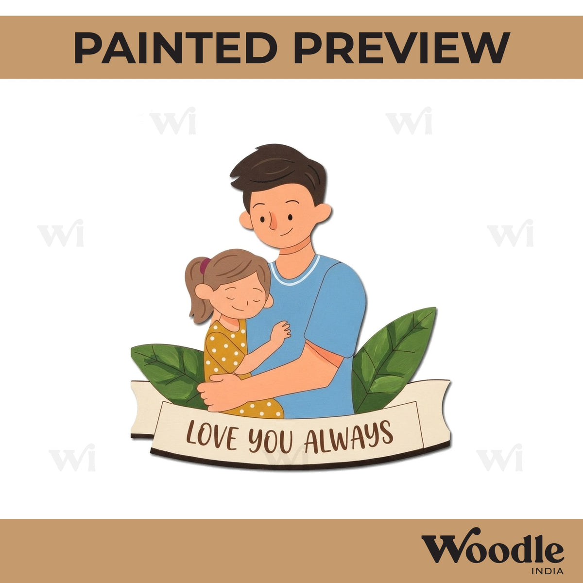 Father With Child Pre Marked MDF Design 2
