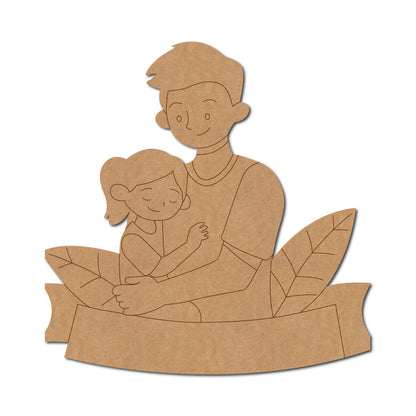 Father With Child Pre Marked MDF Design 2