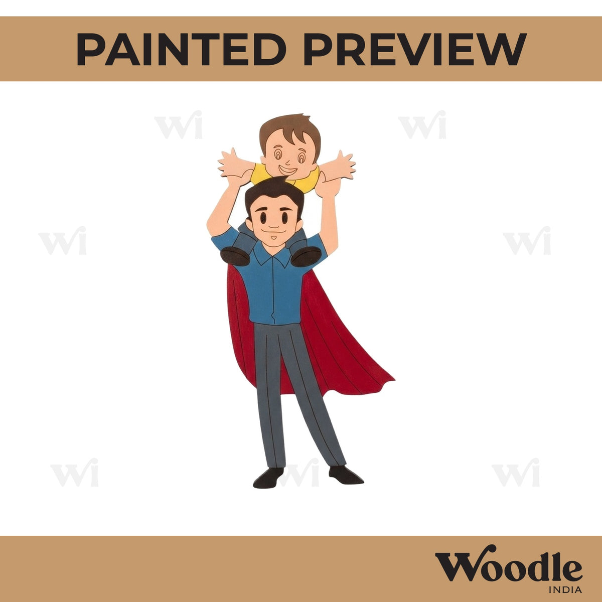Father With Child Pre Marked MDF Design 3