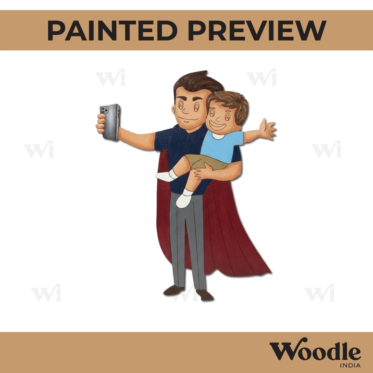 Father With Child Pre Marked MDF Design 4