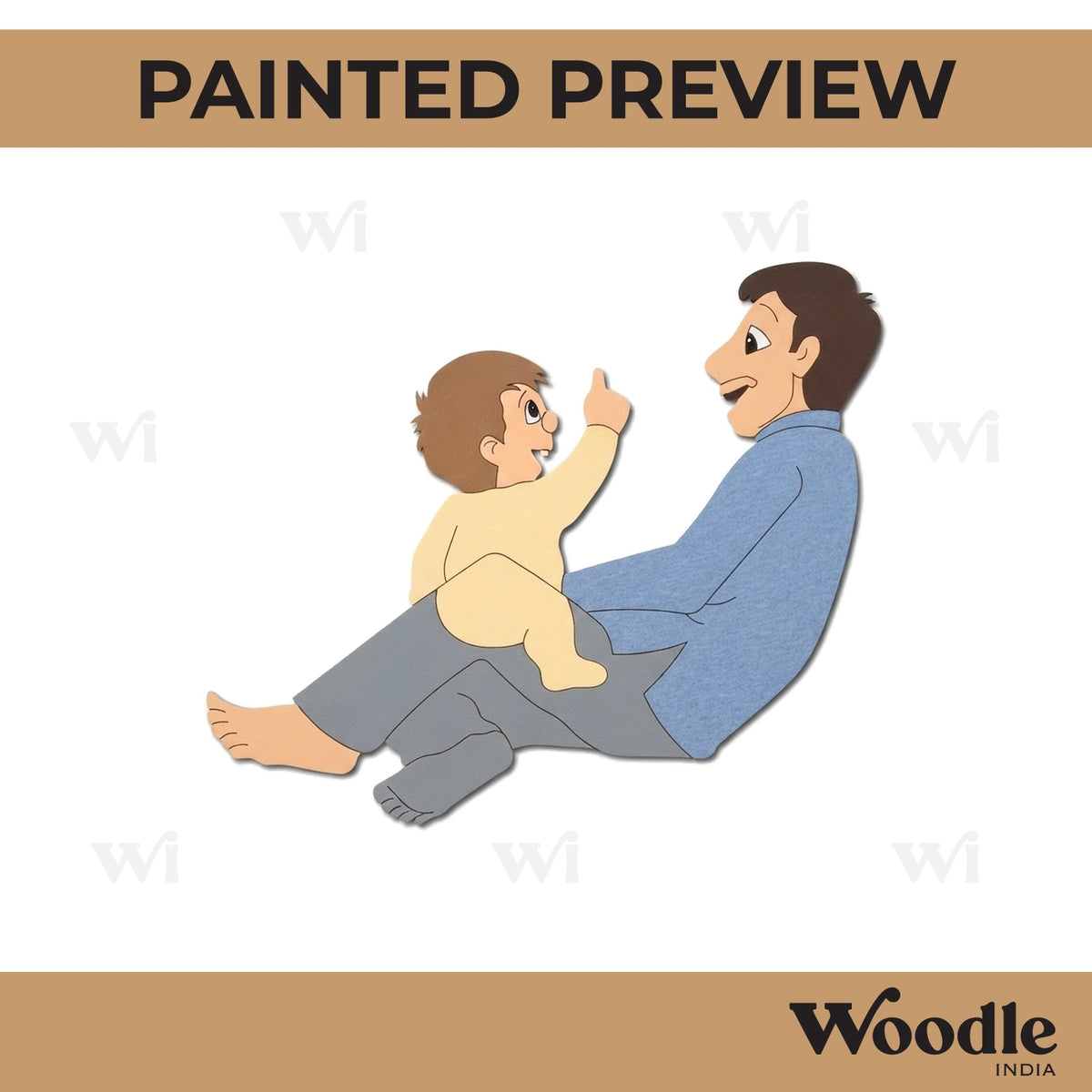 Father With Child Pre Marked MDF Design 5