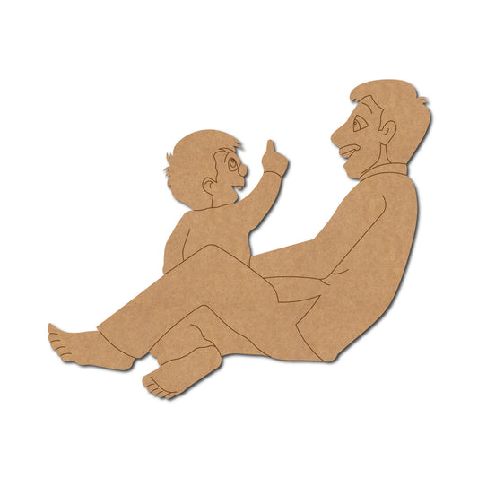 Father With Child Pre Marked MDF Design 5