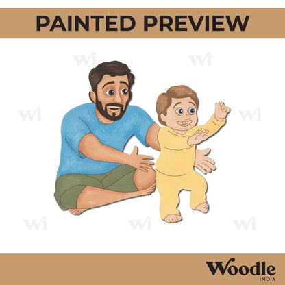 Father With Child Pre Marked MDF Design 6