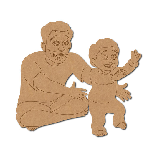 Father With Child Pre Marked MDF Design 6
