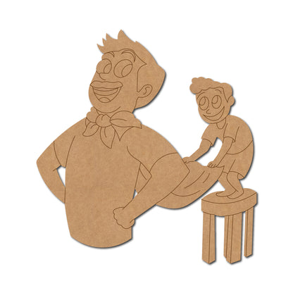Father With Child Pre Marked MDF Design 8