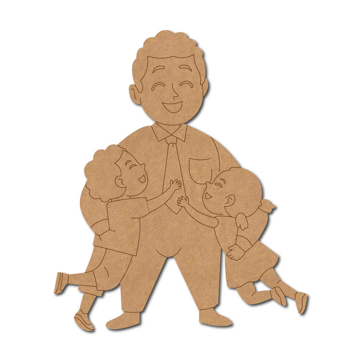 Father With Children Pre Marked MDF Design 1