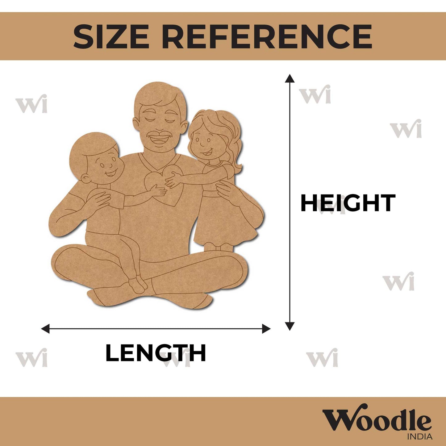 Father With Children Pre Marked MDF Design 4