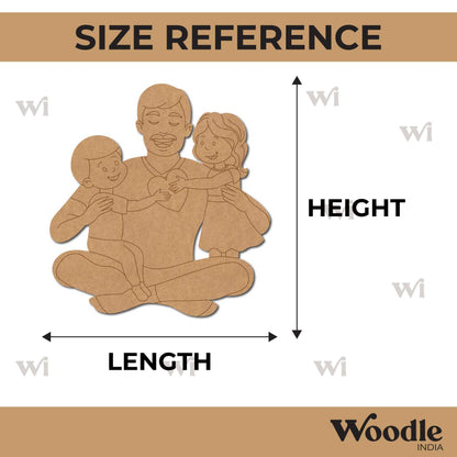 Father With Children Pre Marked MDF Design 4