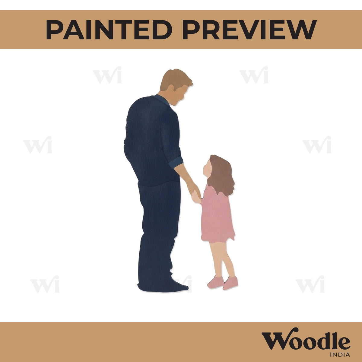 Father With Daughter Cutout MDF Design 2