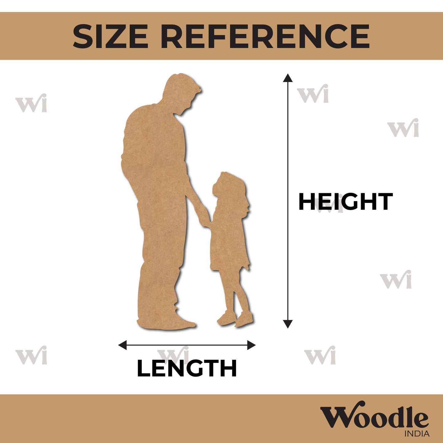 Father With Daughter Cutout MDF Design 2