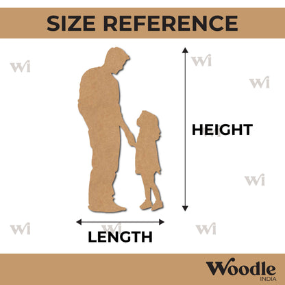 Father With Daughter Cutout MDF Design 2