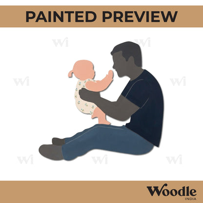 Father With Daughter Cutout MDF Design 3