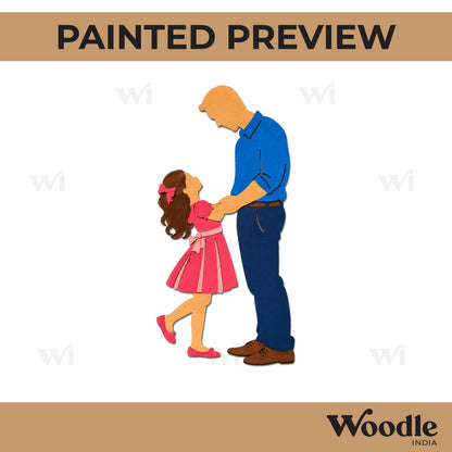 Father With Daughter Cutout MDF Design 4