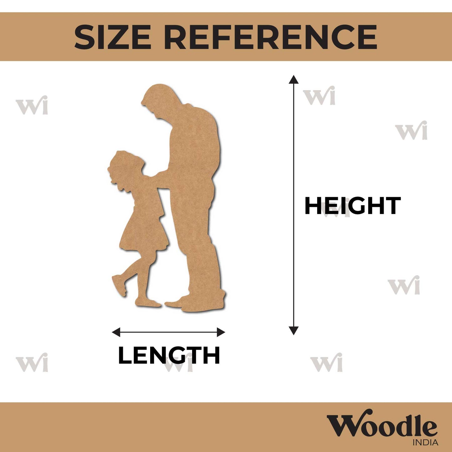 Father With Daughter Cutout MDF Design 4
