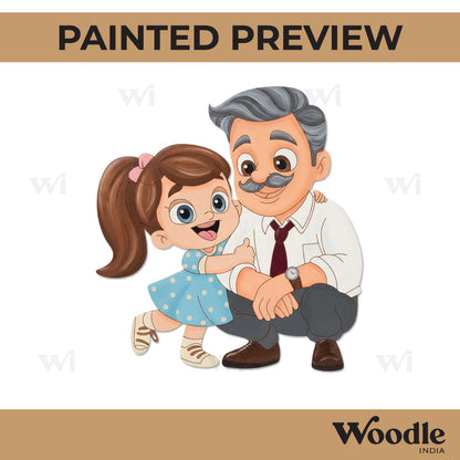 Father With Daughter Pre Marked MDF Design 1