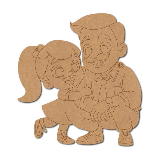 Father With Daughter Pre Marked MDF Design 1