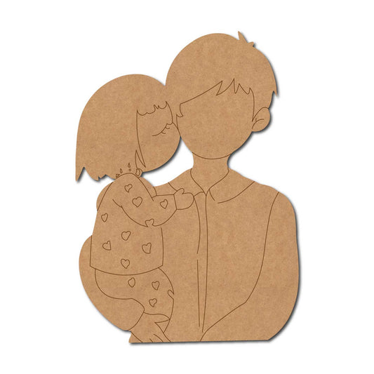 Father With Daughter Pre Marked MDF Design 4