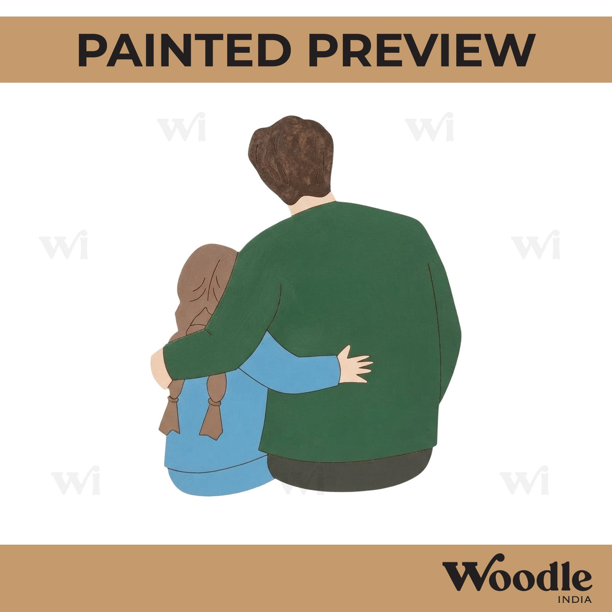 Father With Daughter Pre Marked MDF Design 5