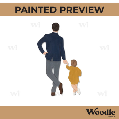 Father With Son Cutout MDF Design 1