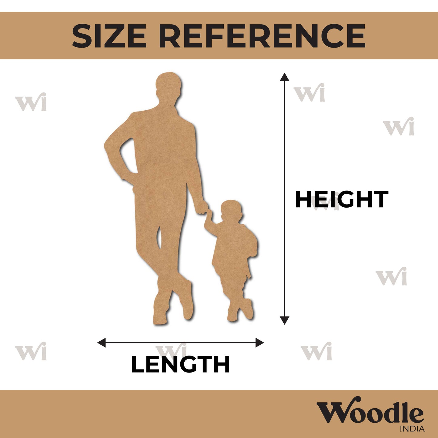 Father With Son Cutout MDF Design 1