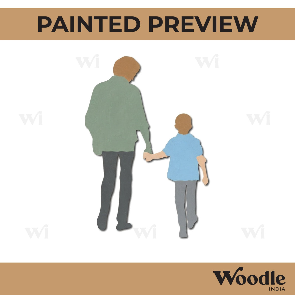 Father With Son Cutout MDF Design 2
