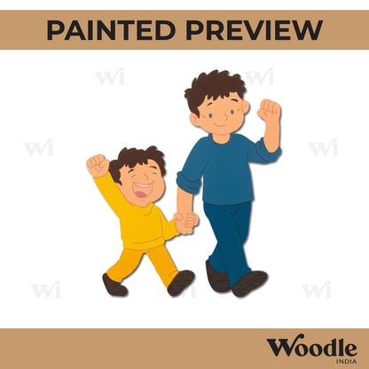 Father With Son Pre Marked MDF Design 1