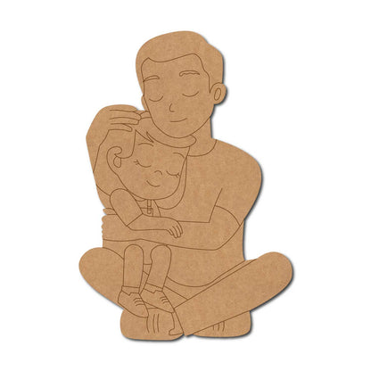 Father With Son Pre Marked MDF Design 2