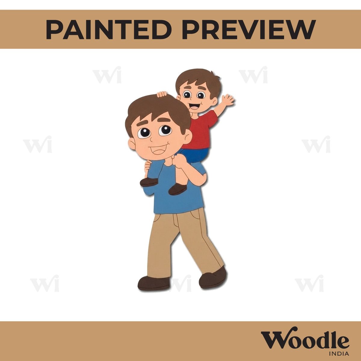 Father With Son Pre Marked MDF Design 4