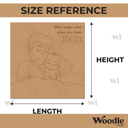 Father and Child Square Pre Marked MDF Design 1