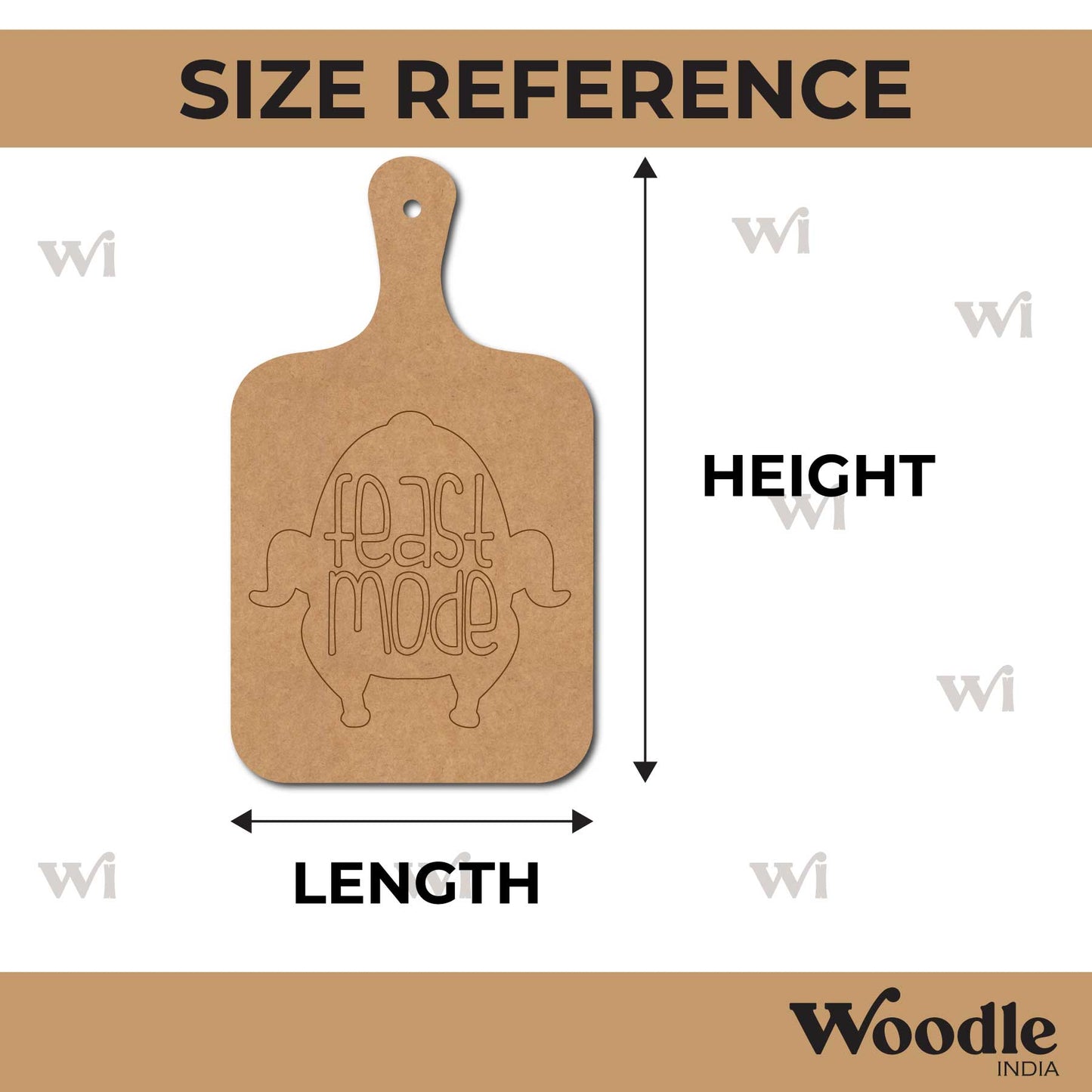 Feast Mode Pre Marked Chopping Board MDF Design 1