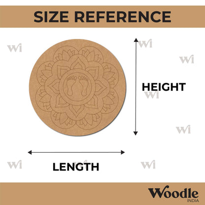 Feet Lotus Mandala Pre Marked Round MDF Design 1
