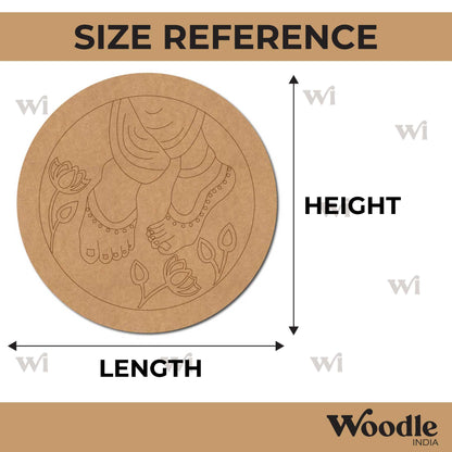 Feet Lotus Pre Marked Round MDF Design 1