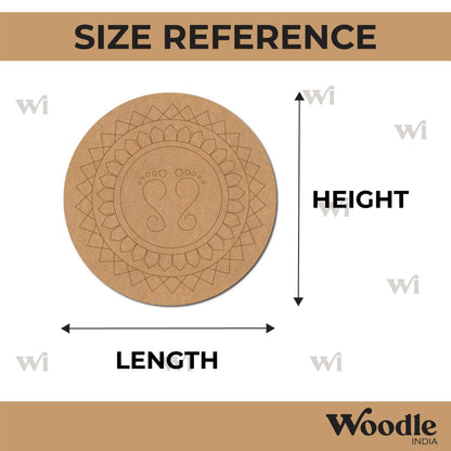 Feet Mandala Pre Marked Round MDF Design 1