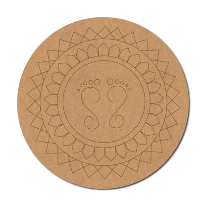 Feet Mandala Pre Marked Round MDF Design 1
