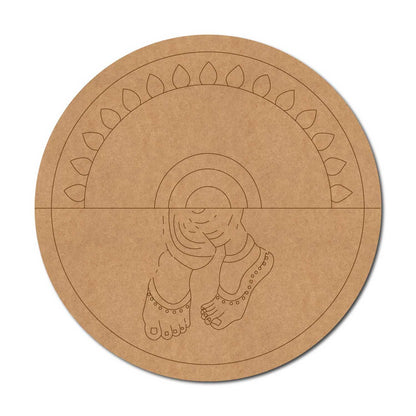 Feet Mandala Pre Marked Round MDF Design 2