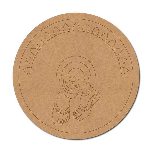 Feet Mandala Pre Marked Round MDF Design 2