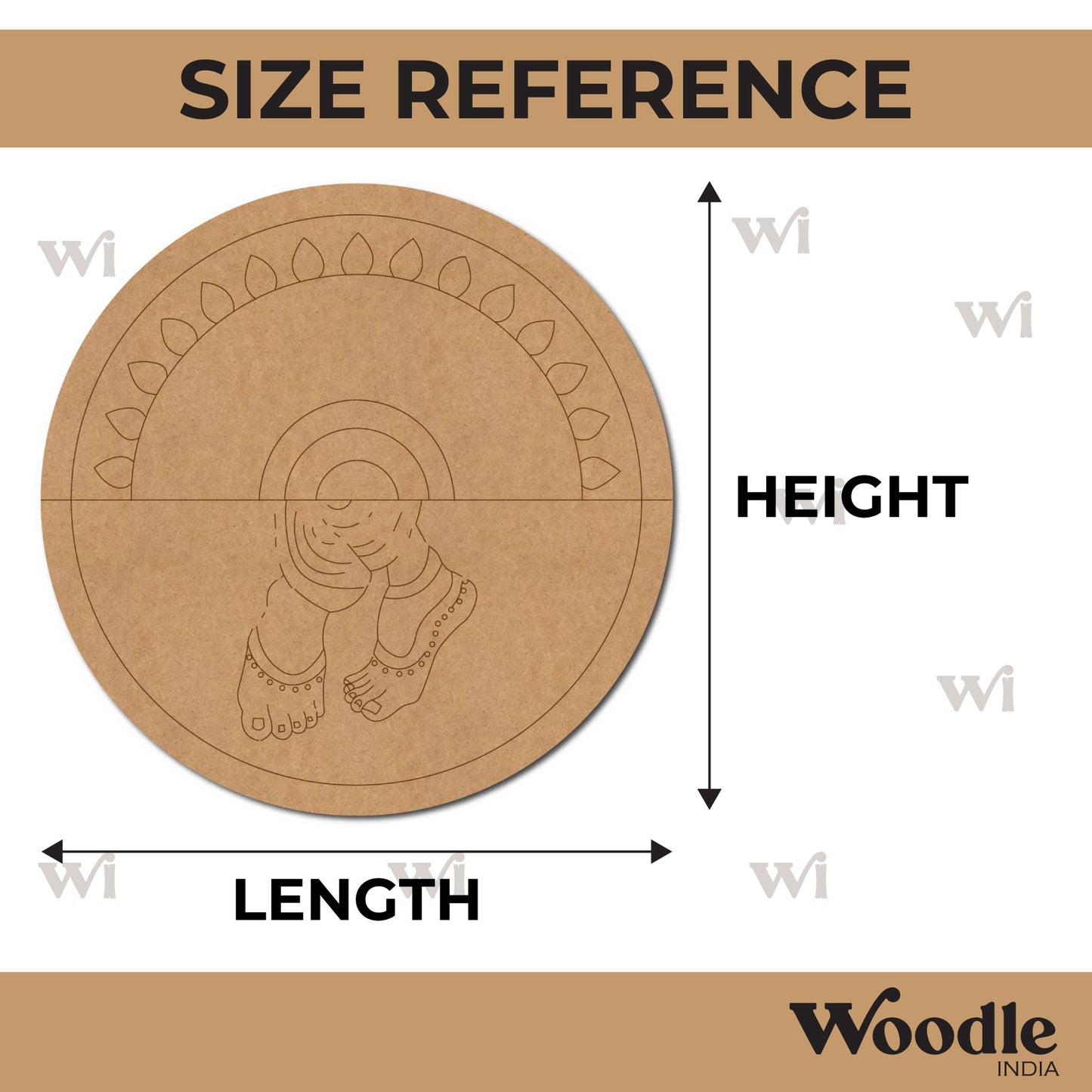 Feet Mandala Pre Marked Round MDF Design 2