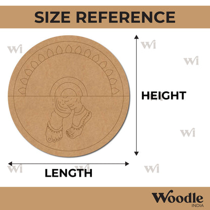 Feet Mandala Pre Marked Round MDF Design 2