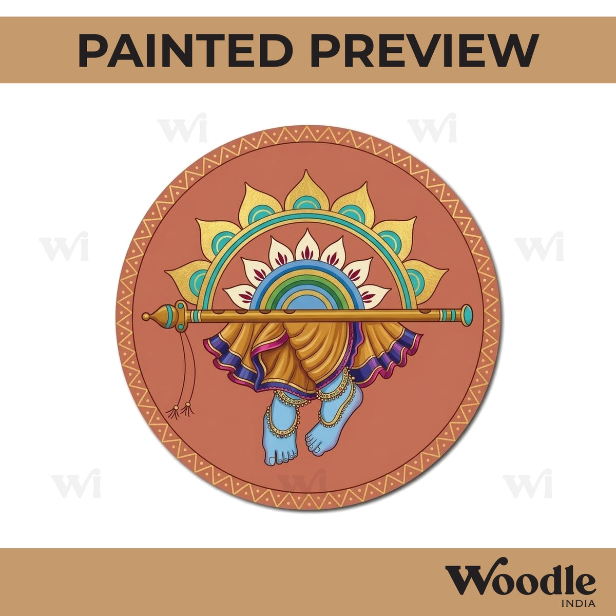 Feet Mandala Pre Marked Round MDF Design 3