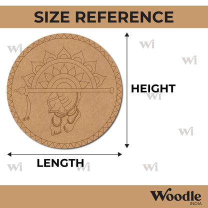 Feet Mandala Pre Marked Round MDF Design 3