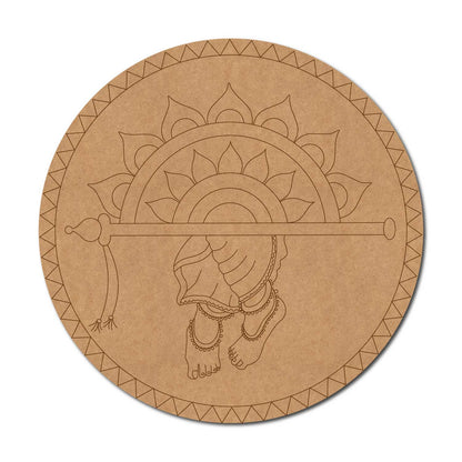 Feet Mandala Pre Marked Round MDF Design 3