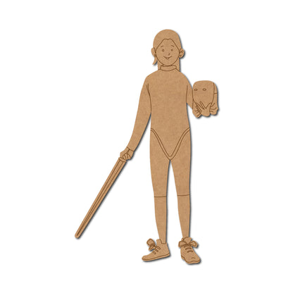 Female Fencing Player Pre Marked MDF Design 1