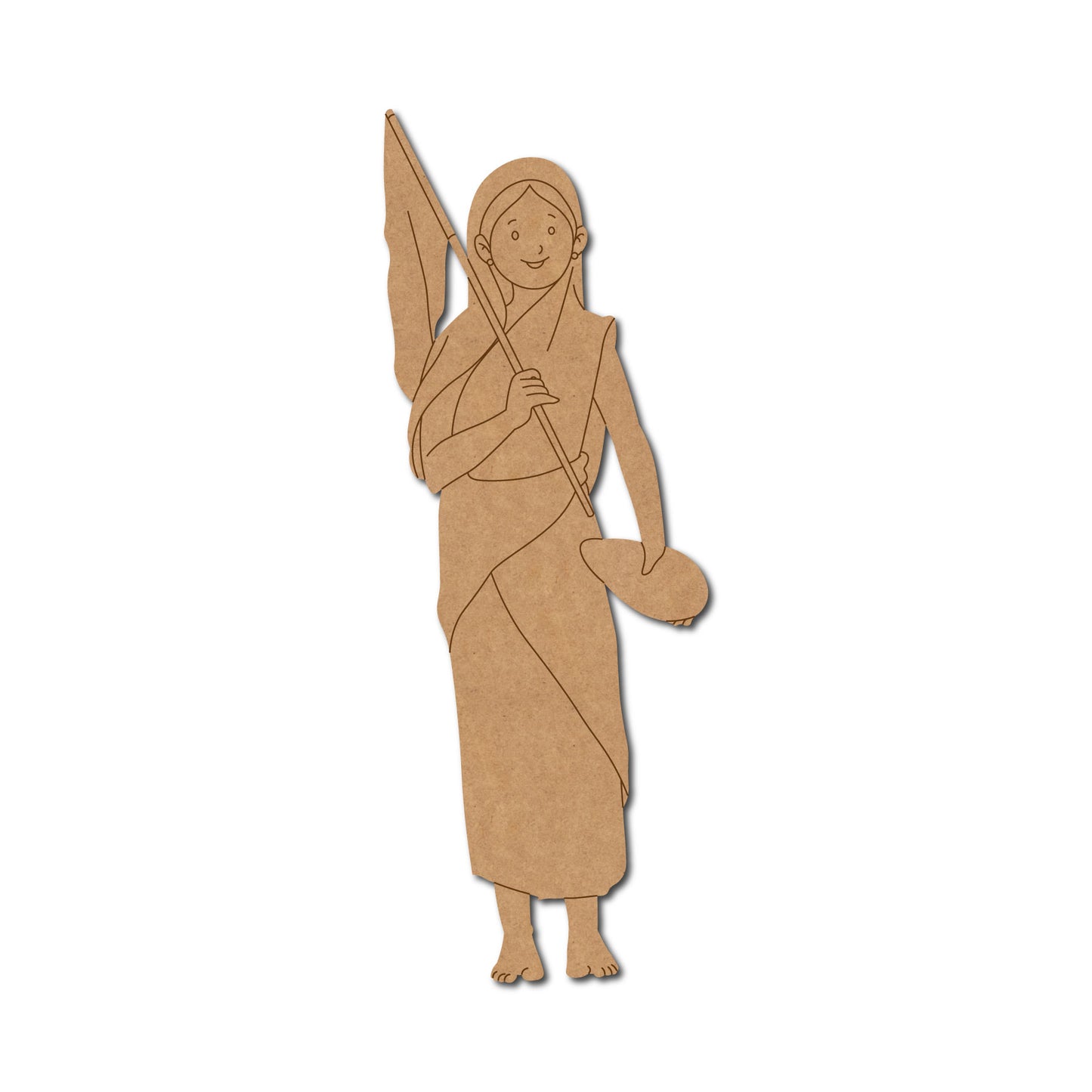 Female Indian Freedom Fighter Pre Marked MDF Design 1