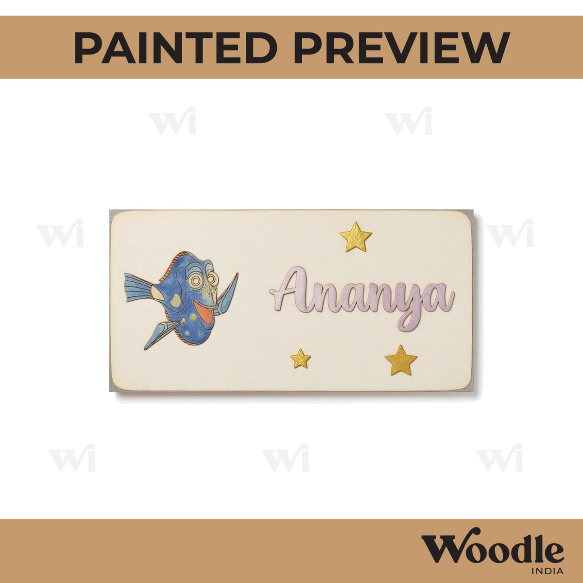 Finding Dory Fish Kids Nameplate MDF Design 1