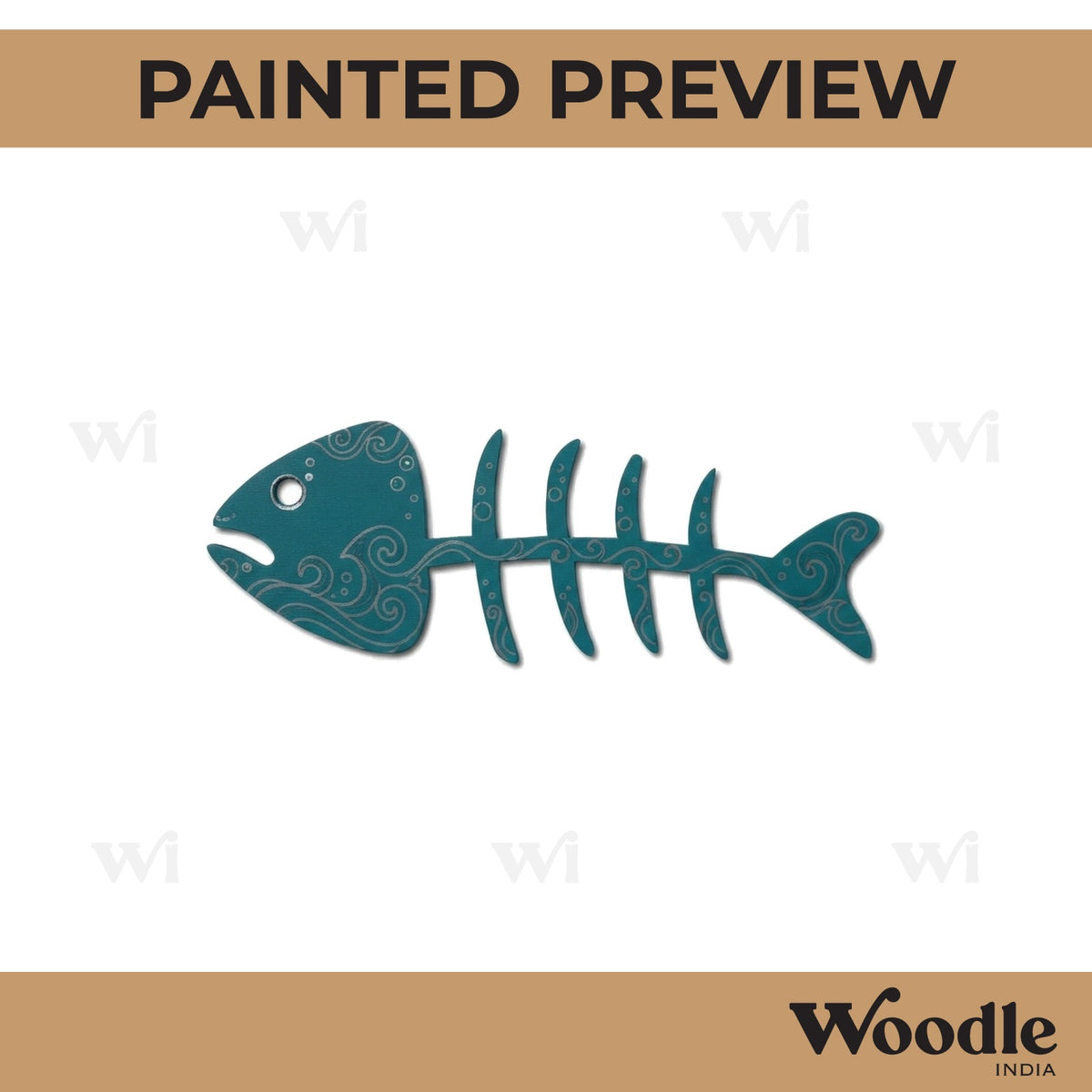 Fish Bone Skeleton Cutout MDF Design 1