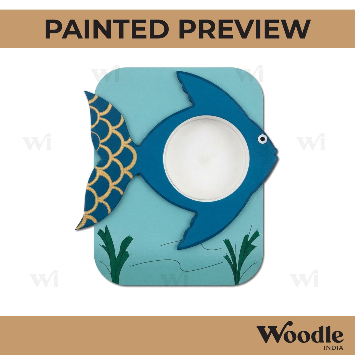 Fish Diya Tealight Holder Pre Marked MDF Design 1