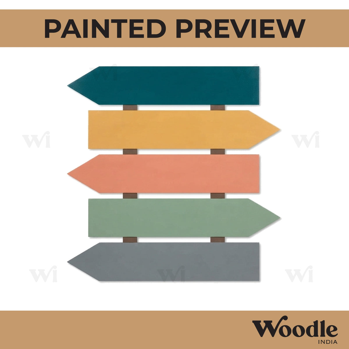 Five Arrow Plank Nameplate MDF Design 1